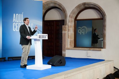 El candidato popular durante su intervención en Soria.