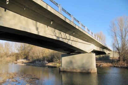 Detalle de la estructura inferior del puente de Almarail, formado por tres tramos de hormigón y considerado una de las obras innovadoras del ingeniero Eduardo Torroja.