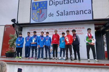 Algunos de los equipos sorianos en el pódium.