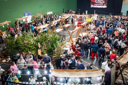 Ambiente festivo y gastronómico en el polideportivo de la localidad pinariega.