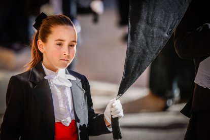 Los Felipecuartos de la Vera Cruz durante la procesión del Viernes Santo en Ágreda.