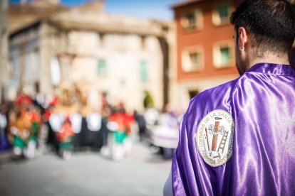 Los Felipecuartos de la Vera Cruz durante la procesión del Viernes Santo en Ágreda.