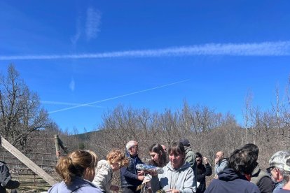 Participantes en este paseo didáctico por los alrededores de La Póveda.