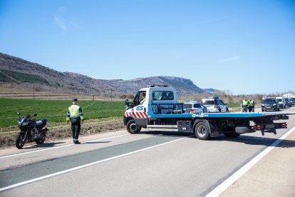 Corte temporal de la N-234 tras el accidente.