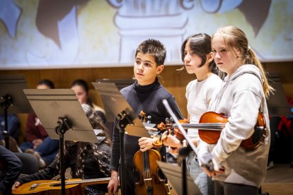 Los alumnos interpretaron el Himno de la alegría