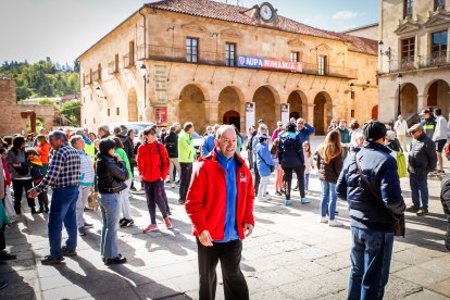 La marea solidaria a su paso por el centro de la ciudad durante la jornada de hoy.