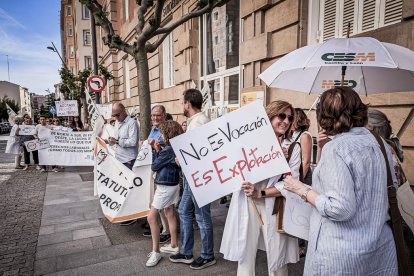 Concentración en Soria por la huelga de médicos