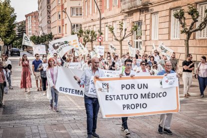 Concentración en Soria por la huelga de médicos