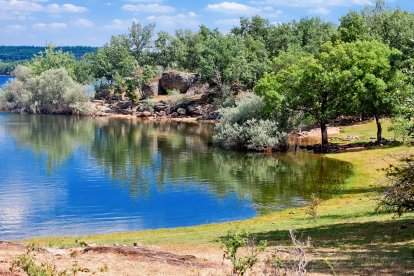 reservoir Pozo on river Diero, Vinuesa, Comarca de Pinares, Soria, Castile and Leon, Spain