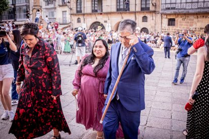 Fiesta de gala a la llegada a la Plaza Mayor