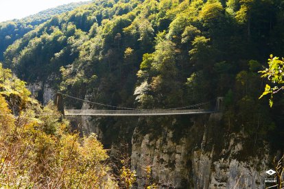 El puente de Holzarte se extiende unos 70 metros sobre el barranco de Olhadubi y ofrece una de las panorámicas más impresionantes de los Pirineos franceses.