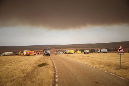 Tensión en el límite provincial de Soria y Guadalajara por el incendio.