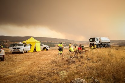 Tensión en el límite provincial de Soria y Guadalajara por el incendio.