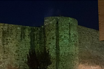 Bomberos y Policía Local de Soria responden a un aviso por humo en la coronación de la muralla de Santa Clara.