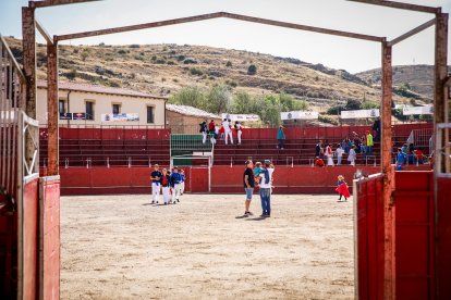 Integrantes de las peñas de Ágreda durante la tradicional bajada.
