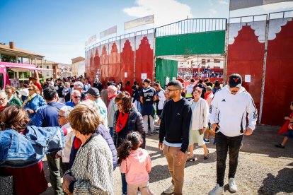 Integrantes de las peñas de Ágreda durante la tradicional bajada.