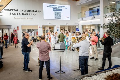 Pacientes y sanitarios pudieron contemplar un concierto fuera de lo común