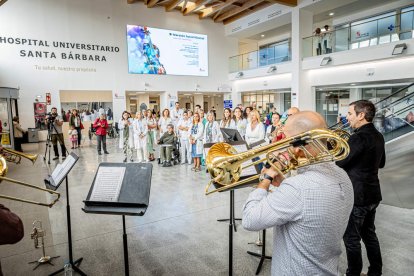 Pacientes y sanitarios pudieron contemplar un concierto fuera de lo común