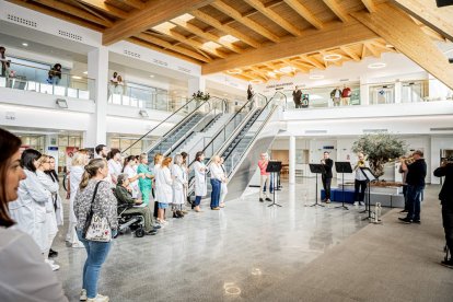 Pacientes y sanitarios pudieron contemplar un concierto fuera de lo común