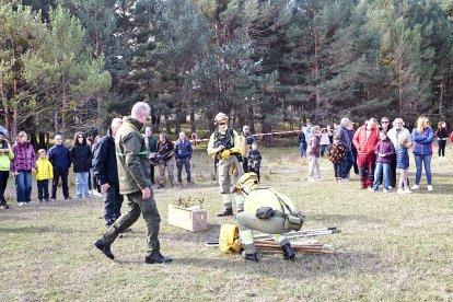 Simulacro de la BRIF de Lubia en Cabrejas del Pinar por la feria Cabforest.