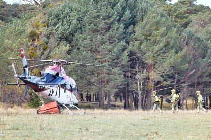 Simulacro de la BRIF de Lubia en Cabrejas del Pinar por la feria Cabforest.