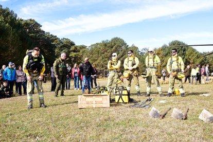 Simulacro de la BRIF de Lubia en Cabrejas del Pinar por la feria Cabforest.