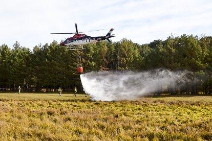 Simulacro de la BRIF de Lubia en Cabrejas del Pinar por la feria Cabforest.