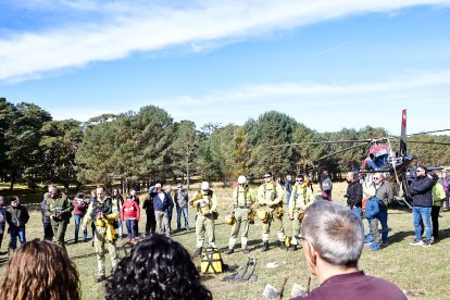 Simulacro de la BRIF de Lubia en Cabrejas del Pinar por la feria Cabforest.