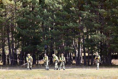 Simulacro de la BRIF de Lubia en Cabrejas del Pinar por la feria Cabforest.