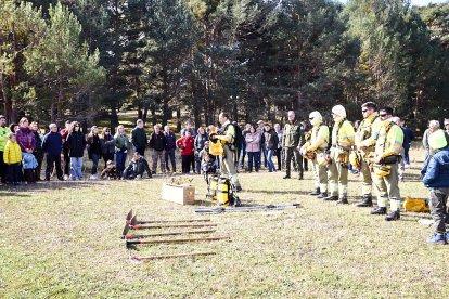 Simulacro de la BRIF de Lubia en Cabrejas del Pinar por la feria Cabforest.