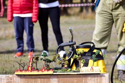 Simulacro de la BRIF de Lubia en Cabrejas del Pinar por la feria Cabforest.