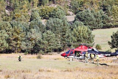 Simulacro de la BRIF de Lubia en Cabrejas del Pinar por la feria Cabforest.