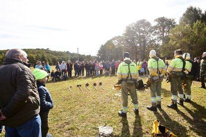 Simulacro de la BRIF de Lubia en Cabrejas del Pinar por la feria Cabforest.