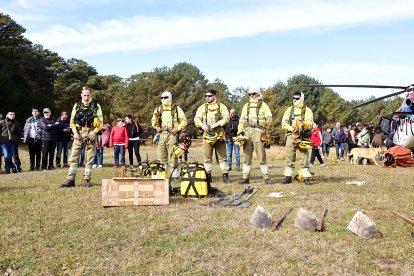 Simulacro de la BRIF de Lubia en Cabrejas del Pinar por la feria Cabforest.