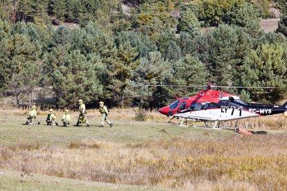 Simulacro de la BRIF de Lubia en Cabrejas del Pinar por la feria Cabforest.