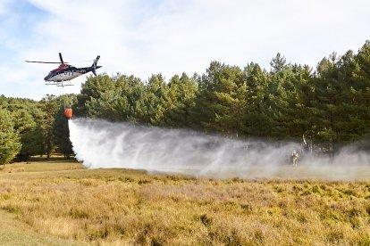 Simulacro de la BRIF de Lubia en Cabrejas del Pinar por la feria Cabforest.