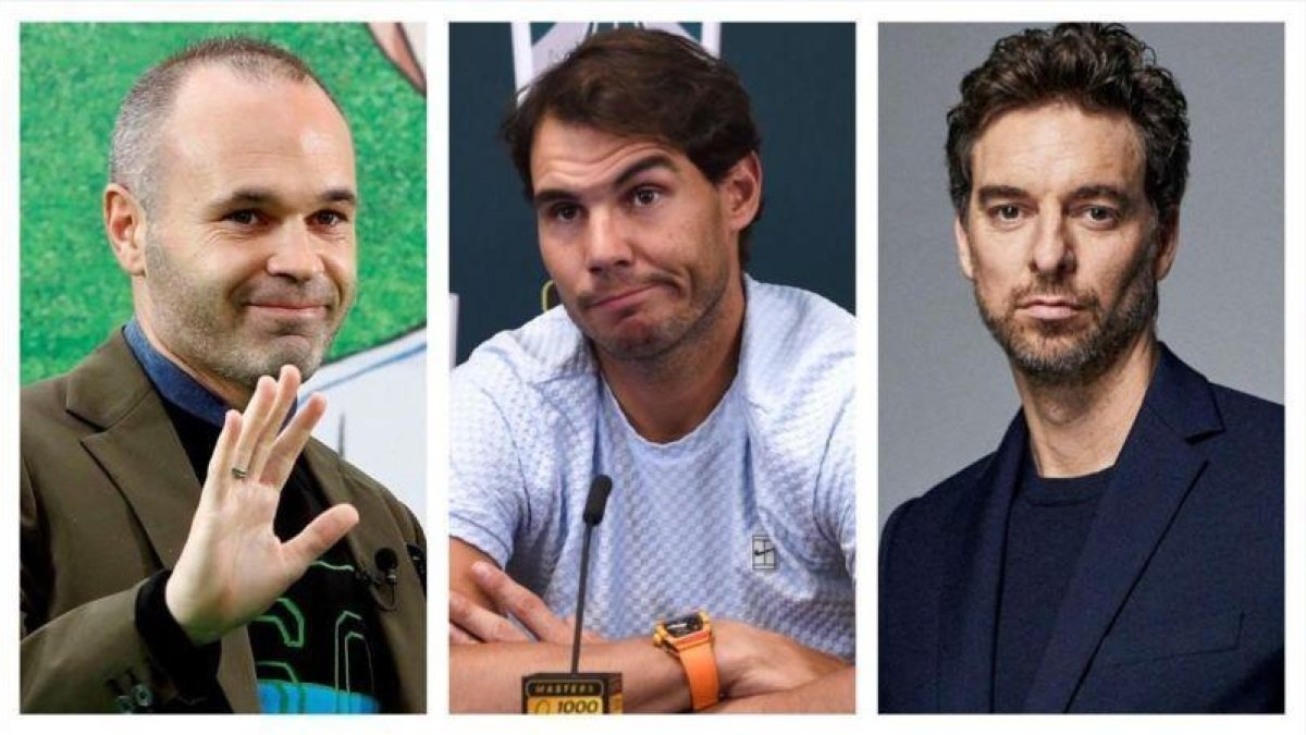 Andrés Iniesta, Rafael Nadal y Pau Gasol, las tres personas más valoradas por los españoles.-