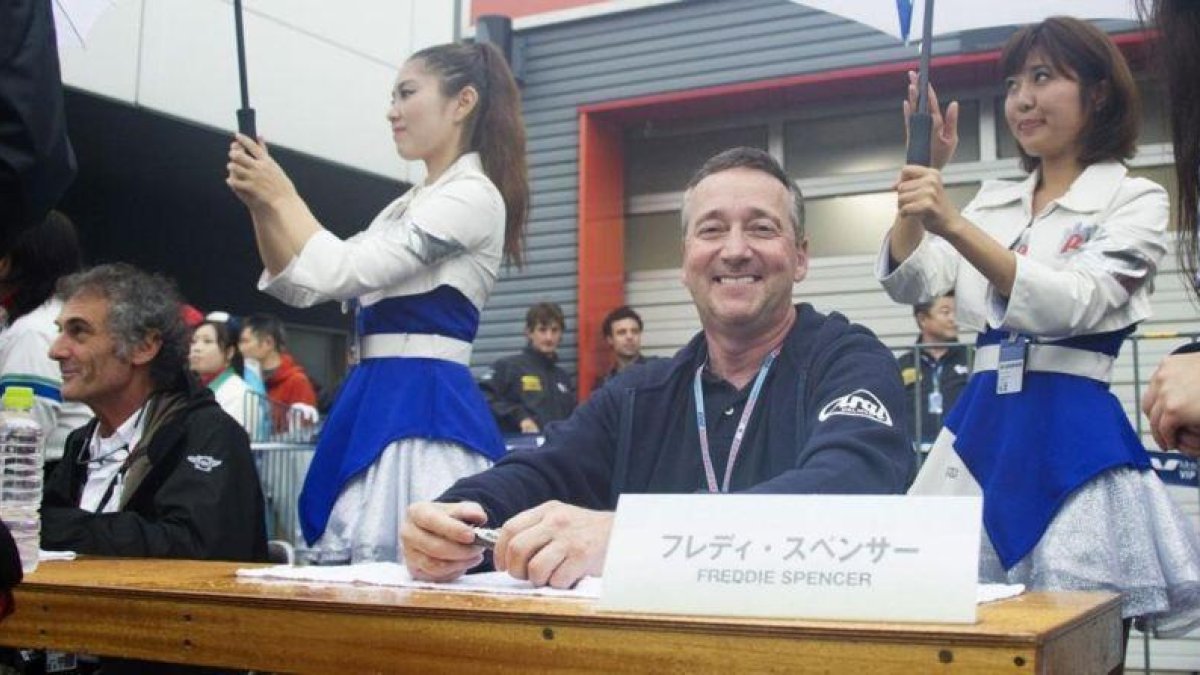 Freddie Spencer, en un acto en Motegi (Japón), en el 2013.-MIRCO LAZZARI