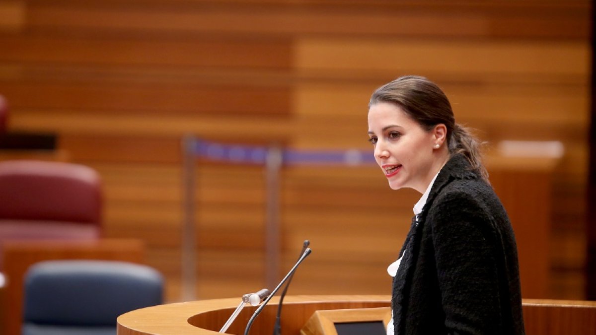 La procuradora María Montero durante una intervención en las Cortes de Castilla y León. ICAL
