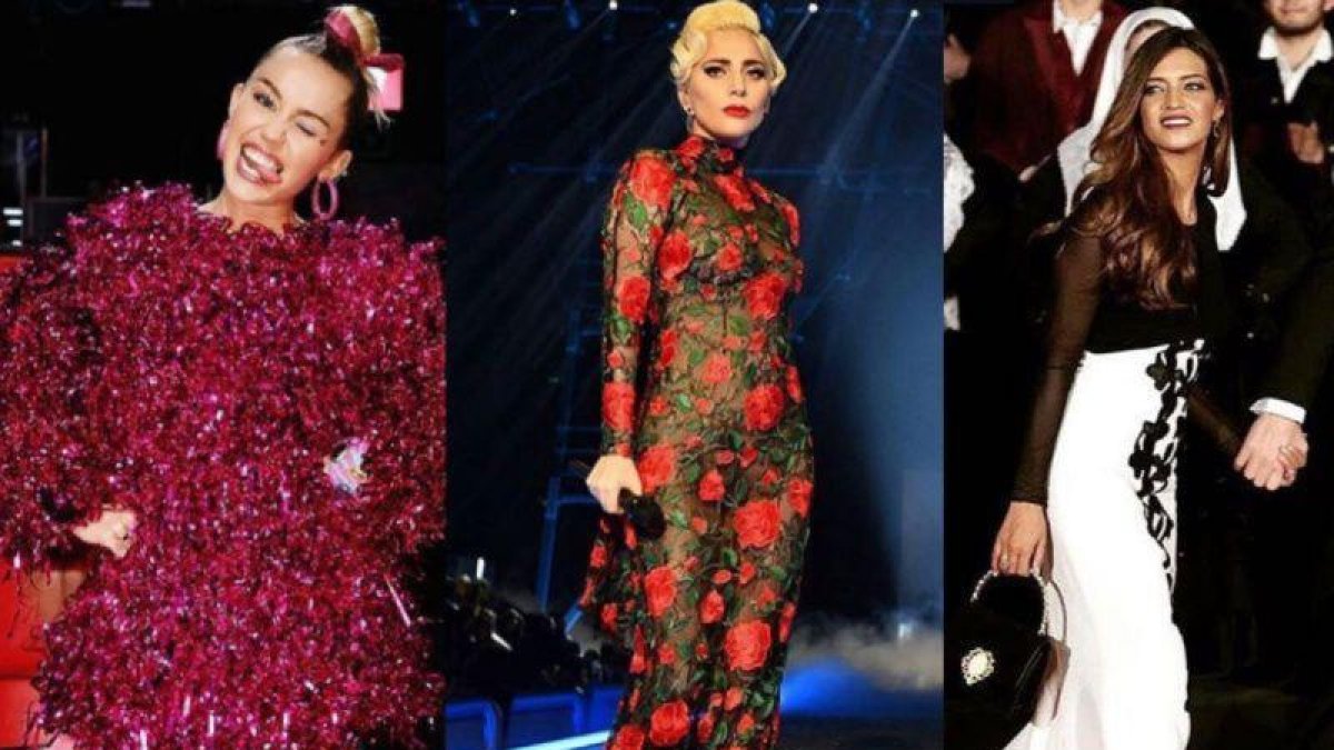 Miley Cyrus, Lady Gaga y Sara Carbonero lucen vestidos de firmas españolas.-INSTAGRAM