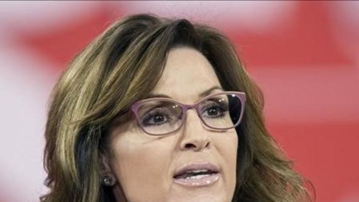 La exgobernadora de Alaska Sarah Palin, durante un discurso.-