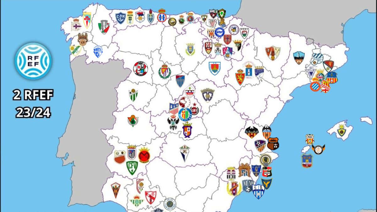 Así queda el mapa de la Segunda Federación con los 90 equipos entre los que se encuentra el Numancia.