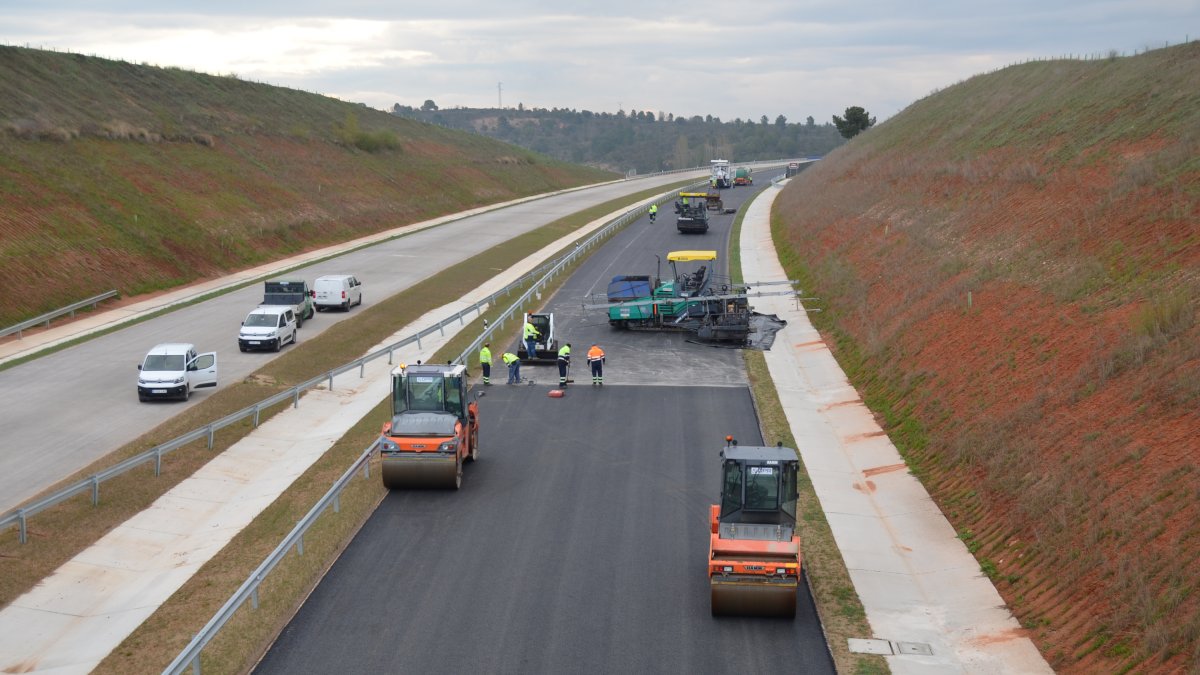 Obras en la A-11 esta mañana. HDS