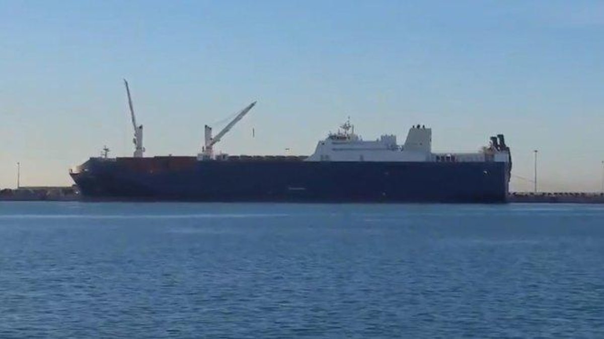 El barco saudí cargado con armas que ha recalado en Sagunto.-AMNISTÍA INTERNACIONAL