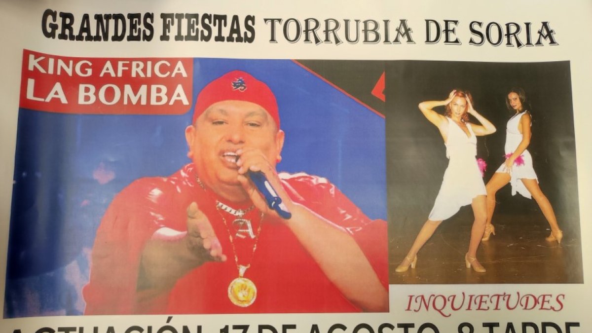 Cartel anunciador del concierto de King África en Torrubia de Soria. HDS