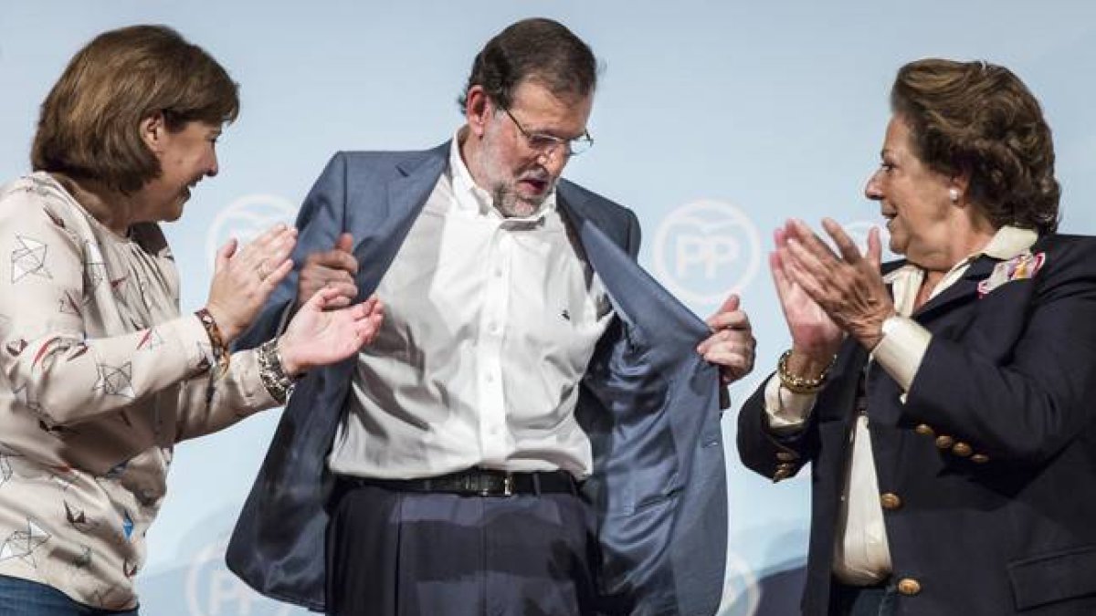 El presidente del Gobierno, Mariano Rajoy, este sábado en un acto en Valencia.-MIGUEL LORENZO