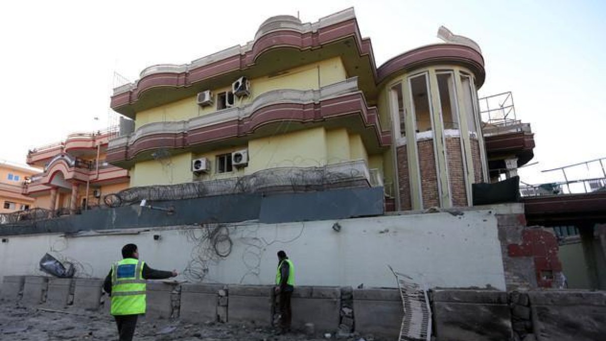 La embajada española en Kabul, este sábado.-AP / RAHMAT GUL