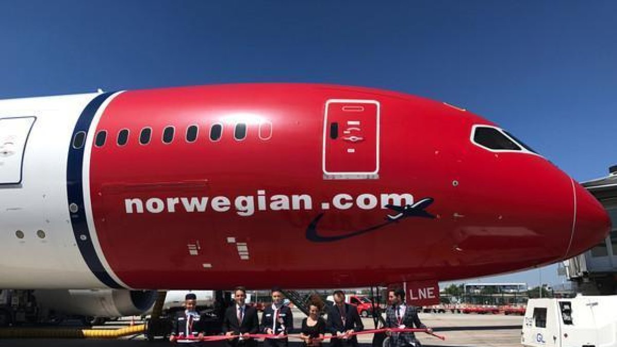 Un avión de Norwegian Airlines en una imagen de archivo.-EL PERIÓDICO/ ARCHIVO