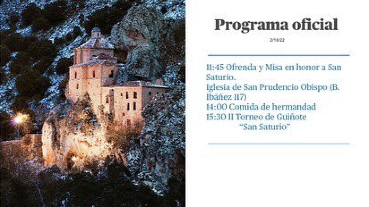 Programa de la Casa de Soria en Valencia por San Saturio 2022. HDS