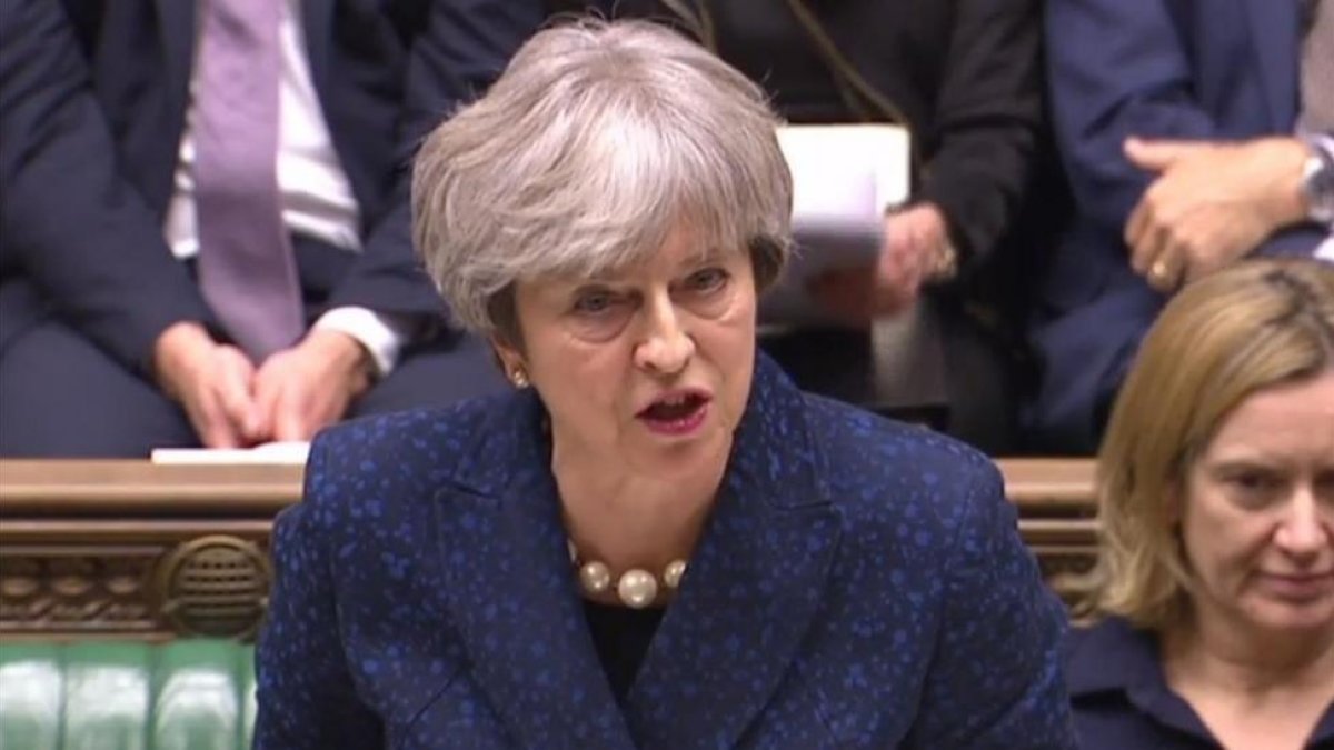 Theresa May, en su comparecencia en la Cámara de los Comunes.-/ AFP